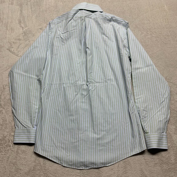 Brooks‎ Brothers Dress Long Sleeve Button Shirt Mens 15 - 34 Blue Green Striped - Picture 3 of 6